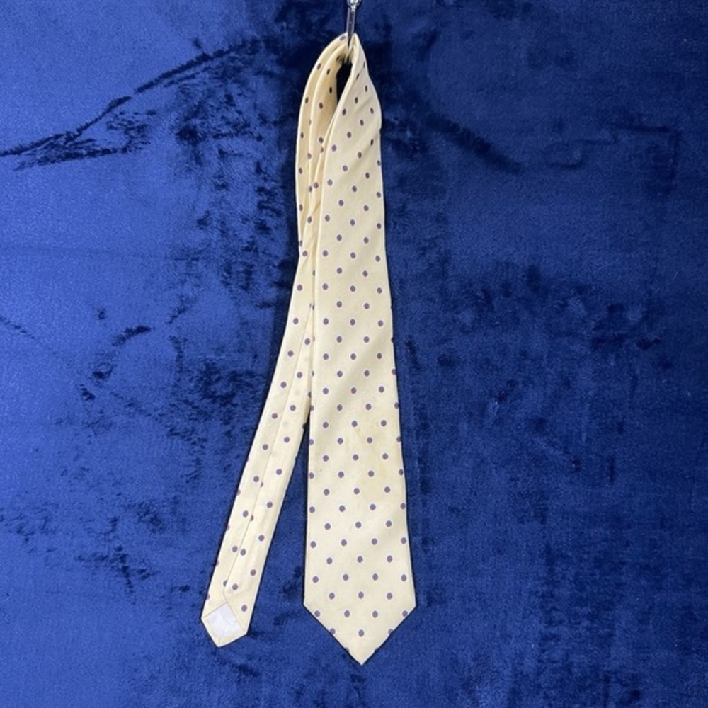 Christian Dior All Silk Yellow Printed Men's Neck Tie‎